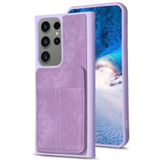 For Samsung Galaxy S23 Ultra 5G BF28 Frosted Card Bag Phone Case with Holder(Purple) For Samsung Galaxy S23 Ultra 5G BF28 Frosted Card Bag Phone Case with Holder(Purple)
