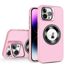 For iPhone 11 Pro Max Skin Feel Magnifier MagSafe Lens Holder Phone Case(Pink) For iPhone 11 Pro Max Skin Feel Magnifier MagSafe Lens Holder Phone Case(Pink)