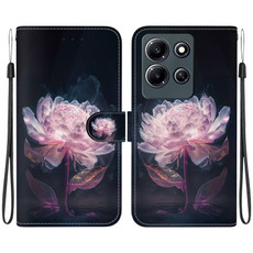 For Infinix Note 30i Crystal Texture Colored Drawing Leather Phone Case(Purple Peony)