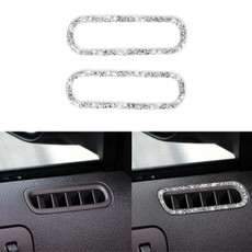 For Ford Mustang 2009-2013 Car Left and Right Air Outlet Diamond Decoration Sticker, Left Hand Drive