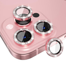 For iPhone 13 Pro / 13 Pro Max ENKAY AR Anti-reflection Individual Diamond Ring Camera Lens Glass Full Film(Pink)