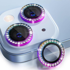 For iPhone 14 / 14 Plus ENKAY AR Anti-reflection Individual Diamond Ring Camera Lens Glass Full Film(Colorful)