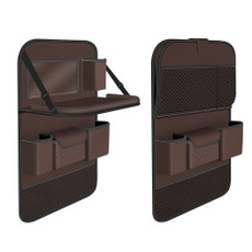 4041 Napa Texture Leather Car Seat Back Storage Bag Folding Dining Table(Brown)