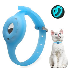 Pet Luminous Collar Locator Cover for Airtag, Specification: M(Luminous Blue)