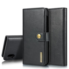 DG.MING Crazy Horse Texture Flip Detachable Magnetic Leather Case with Holder & Card Slots & Wallet for Galaxy A10(Black)
