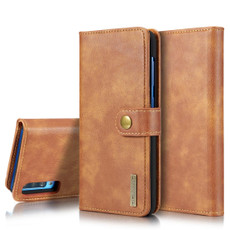 DG.MING Crazy Horse Texture Flip Detachable Magnetic Leather Case with Holder & Card Slots & Wallet for Galaxy A70(Brown)