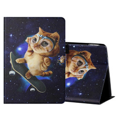 For Amazon Kindle Paperwhite 4 (2018) /3 /2 /1 Colored Drawing Horizontal Flip Leather Case with Holder & Card Slots & Sleep / Wake-up Function(Skateboard Cat)