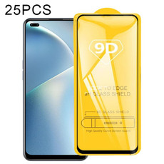 For OPPO A93 2020 25 PCS 9D Full Glue Full Screen Tempered Glass Film