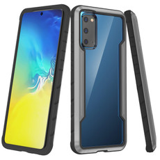 For Samsung Galaxy S20 iPAKY Thunder Series Aluminum Frame + TPU Bumper + Clear PC Shockproof Case(Black + Grey)