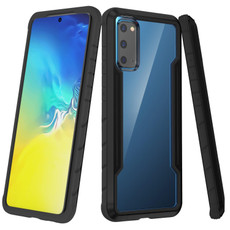 For Samsung Galaxy S20 iPAKY Thunder Series Aluminum Frame + TPU Bumper + Clear PC Shockproof Case(Black)
