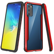 For Samsung Galaxy S20 iPAKY Thunder Series Aluminum Frame + TPU Bumper + Clear PC Shockproof Case(Black + Red)