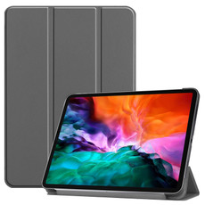 For iPad Pro 12.9 2022 / 2021 Custer Texture Horizontal Flip PU Leather Tablet Case with Three-folding Holder & Sleep / Wake-up Function(Grey)