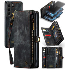 For Samsung Galaxy S21 FE CaseMe 008 Detachable Multifunctional Flip Leather Phone Case(Black)
