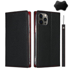 For iPhone 12 / 12 Pro Litchi Genuine Leather Phone Case(Black)