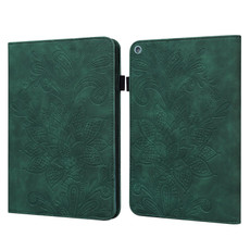 Lace Flower Embossing Pattern Horizontal Flip Leather Case with Holder & Card Slots & Wallet & Photo Frame & Sleep / Wake-up Function For Amazon Kindle Fire HD 10 2019 / 2018 / 2017 / 2016(Green)