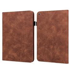 For Amazon Kindle Fire HD 8 2019/2018/2017/2016 Lace Flower Embossing Pattern Horizontal Flip Leather Case with Holder & Card Slots & Wallet & Photo Frame(Brown)