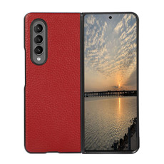 For Samsung Galaxy Z Fold3 5G Litchi Texture Shockproof Protective Leather Case(Red)