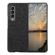 For Samsung Galaxy Z Fold3 5G Ostrich Skin Texture Shockproof Protective Leather Case(Black)