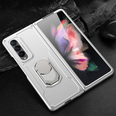 For Samsung Galaxy Z Fold3 5G GKK Foldable Shockproof PC Case with Ring Holder(Silver)