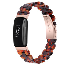 For Fitbit Inspire 2 / Inspire Oval Resin Watch Band(Tortoiseshell)