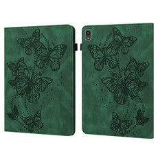 For Lenovo Tab P11 2020 11 inch TB-J606F / TB-J606X Embossed Butterfly Pattern Horizontal Flip Leather Tablet Case(Green)