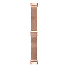 For Fitbit Charge 5 Milan Steel Double Buckles Strap Watch Band(Rose Gold)