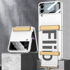 For Samsung Galaxy Z Flip3 5G GKK Ultra-thin Full Coverage Phone Flip Case with Wristband(Silver)