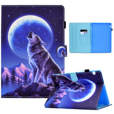For Huawei MediaPad T5 Sewing Pen Slot Leather Tablet Case(Night Wolf) For Huawei MediaPad T5 Sewing Pen Slot Leather Tablet Case(Night Wolf)