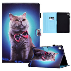 For Huawei MatePad T 10s Sewing Pen Slot Leather Tablet Case(Bow Tie Cat) For Huawei MatePad T 10s Sewing Pen Slot Leather Tablet Case(Bow Tie Cat)