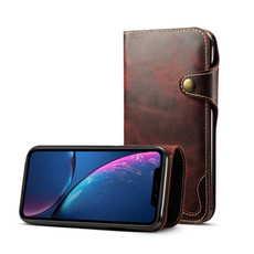 For iPhone XR Denior Oil Wax Cowhide Magnetic Button Horizontal Flip Leather Case with Card Slots & Wallet(Dark Red) For iPhone XR Denior Oil Wax Cowhide Magnetic Button Horizontal Flip Leather Case with Card Slots & Wallet(Dark Red)