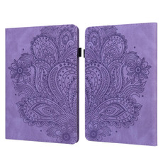 For Amazon Kindle Parperwhite 5 2021 11th Gen. Peacock Embossed Pattern Leather Tablet Case(Purple)