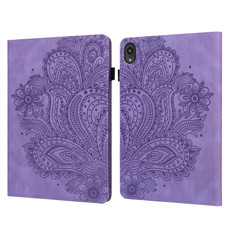 For Lenovo Tab P11 2020 11 inch TB-J606F / TB-J606X Peacock Embossed Pattern TPU + PU Leather Tablet Case(Purple)