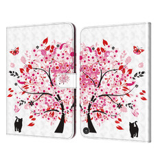 For Amazon Kindle Fire HD 8 2020 3D Painted Pattern Leather Tablet Case(Cat Under the Tree)