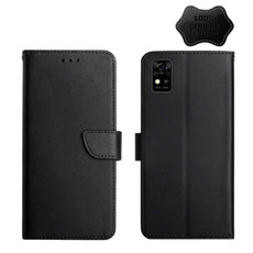 For ZTE Blade A31 Genuine Leather Fingerprint-proof Horizontal Flip Phone Case(Black)