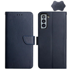 For Samsung Galaxy S21 FE 5G Genuine Leather Fingerprint-proof Horizontal Flip Phone Case(Blue) For Samsung Galaxy S21 FE 5G Genuine Leather Fingerprint-proof Horizontal Flip Phone Case(Blue)