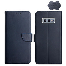 For Samsung Galaxy S10e Genuine Leather Fingerprint-proof Horizontal Flip Phone Case(Blue) For Samsung Galaxy S10e Genuine Leather Fingerprint-proof Horizontal Flip Phone Case(Blue)