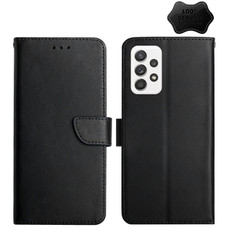 For Samsung Galaxy A53 5G Genuine Leather Fingerprint-proof Horizontal Flip Phone Case(Black)