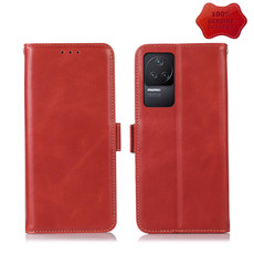 For Xiaomi Redmi K50 / K50 Pro Crazy Horse Top Layer Cowhide Leather Phone Case(Red)