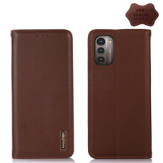 For Nokia G11 / G21 4G KHAZNEH Nappa Top Layer Cowhide Leather Phone Case(Brown)