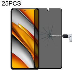 25 PCS Full Cover Anti-peeping Tempered Glass Film For Xiaomi Poco F3