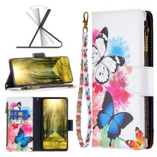 For Xiaomi Poco M4 Pro 5G Colored Drawing Pattern Zipper Leather Phone Case(Two Butterflies)