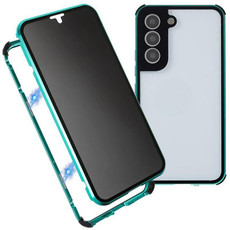 For Samsung Galaxy S22+ 5G Anti-peeping Magnetic Double-sided Tempered Glass Phone Case(Green)