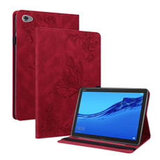 For Huawei MediaPad M5 Lite Butterfly Flower Embossed Leather Tablet Case(Red) For Huawei MediaPad M5 Lite Butterfly Flower Embossed Leather Tablet Case(Red)