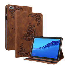 For Huawei MediaPad M5 Lite Butterfly Flower Embossed Leather Tablet Case(Brown) For Huawei MediaPad M5 Lite Butterfly Flower Embossed Leather Tablet Case(Brown)