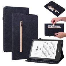 For Amazon Kindle Paperwhite 5 2021 Skin Feel Solid Color Zipper Smart Leather Tablet Case(Black)