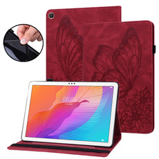 For Huawei MatePad T 10s Big Butterfly Embossed Leather Tablet Case(Red) For Huawei MatePad T 10s Big Butterfly Embossed Leather Tablet Case(Red)