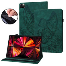 For iPad Pro 11 2022 / 2021 / 2020 / Air 2020 10.9 Big Butterfly Embossed Smart Leather Tablet Case(Green)