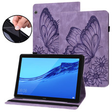 For Huawei MediaPad T3 10 Big Butterfly Embossed Leather Tablet Case(Purple) For Huawei MediaPad T3 10 Big Butterfly Embossed Leather Tablet Case(Purple)