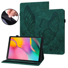 For Amazon Kindle Paperwhite 4 / 3 / 2 / 1 Big Butterfly Embossed Smart Leather Tablet Case(Green)