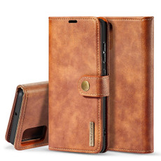 For Galaxy A71 DG.MING Crazy Horse Texture Flip Detachable Magnetic Leather Case with Holder & Card Slots & Wallet(Brown)